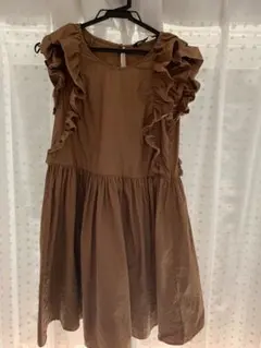 【ZARA】ザラ　トップス フリル付き　ノースリーブ ラインチュニック