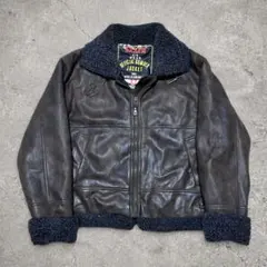 古着 00s GARAM フェイクレザー B-3 短丈 ボア フライトジャケット