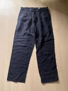 ポロラルフローレン リネンシルク パンツ スラックス W34 ネイビー 絹