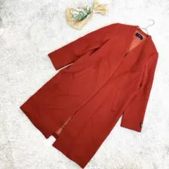 A3421【SHIPS】赤ロングコート/上品/キレイめコーデ/おでかけ/38/Mのサムネイル