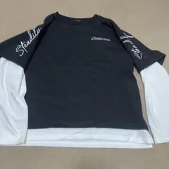 OGGETTO キッズ 長袖カットソー 重ね着風 ブラック 150