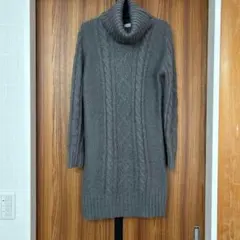 CINEMA CLUB ニットワンピース L グレー ケーブルニット