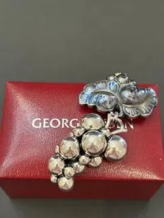美しい石色☆GEORGJENSENブローチ #159 ブルームーンストーン箱なし