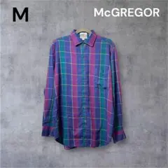 McGREGOR マルチカラー チェックシャツ M ポケット付き インポート 春
