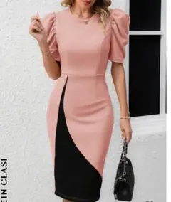 SHEIN クラシック パフスリーブ ワンピース
