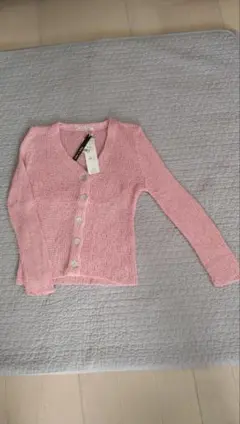 b.e.l.rピンク Vネック 長袖カーディガン