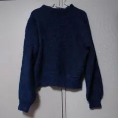 ダークブルー 長袖セーター フリーサイズ