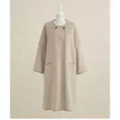 ナノ・ユニバース ベージュ ポケット付き ロングコート