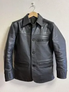 ホースハイド カーコート ブラック 茶芯　レザージャケット　革ジャン