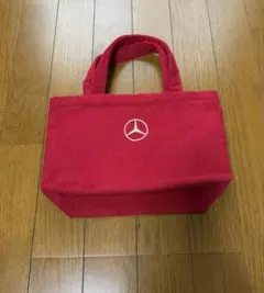 メルセデス・ベンツ 赤 コーデュロイ ミニトートバッグ