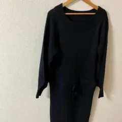 VIS☆ブラック ニットワンピース 長袖