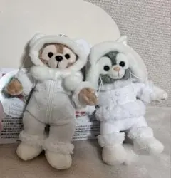 紙タグ付き　ダッフィー　ジェラトーニ　ぬいぐるみバッジ
