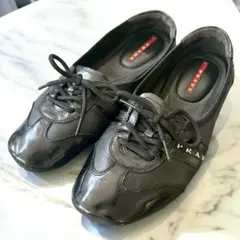 PRADA SPORT Logo flat shoes BLACK