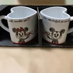 ミッキー ミニー ハート ペアマグカップ　 ディズニー