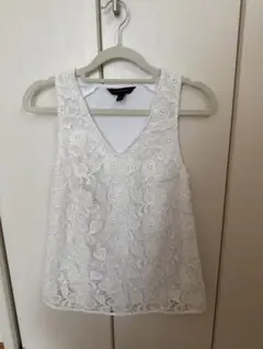 BANANA REPUBLIC レース ノースリーブ トップス XXS ホワイト