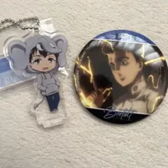 進撃の巨人 ベルトルト 缶バッジ アクリルスタンド 東武動物公園