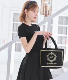 Rady ミニトートバッグ ブラック×ゴールドのサムネイル