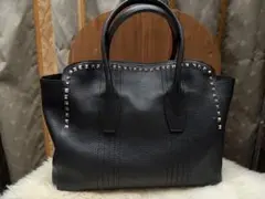 Les Sacs Adam スタッズ付きハンドバッグ 黒