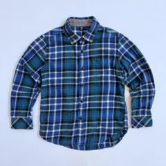 ユニクロ キッズ フランネルチェックシャツ 120cm キャンプ アウトドア