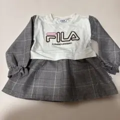 FILA 重ね着風チュニック　チェック柄トップス　110cm
