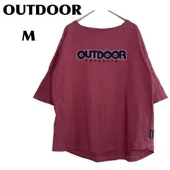 アウトドア/OUTDOOR【M】Tシャツ/カットソー 刺繍ロゴ エンジ 半袖のサムネイル