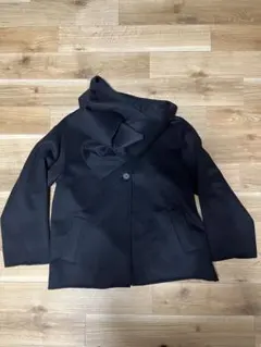 ZARA♡ウールショートスカーフコート♡ネイビー♡ - メルカリ