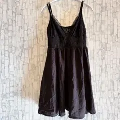 ブラック ノースリーブ チュニック 【M】 黒 レース オシャレ お出かけ 美品
