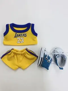 バスケットボールユニフォーム 3点セット 23番 ラブブ服 17cmぬいぐるみ服