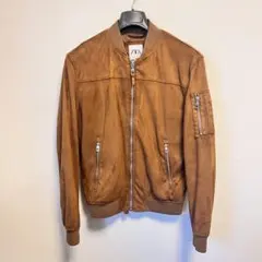 【極美品】ZARA ザラ フェイクスエードジャケット ブラウン Sサイズ