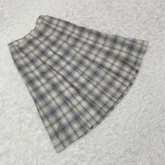 【ダックス】 (69-94) プリーツスカート チェック柄 麻混 ヴィンテージ