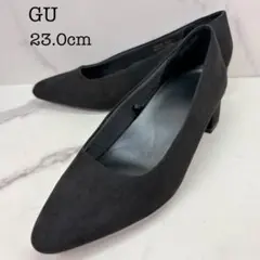 GU ジーユー ポインテッドトゥパンプス ブラック 黒 スエード調 23cmのサムネイル