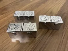 未使用品】YDM ワッテ缶 二連缶 ワンタッチコットンボックス 2個