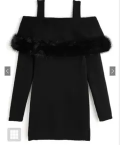 GRL ファーオフショルダーニットミニワンピース an1719