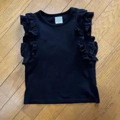 黒 フリル ノースリーブ タンクトップ 140cm