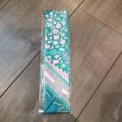 楽天　4U　リボンスカーフ 花柄 PARISデザイン ピンク　緑　グリーン系