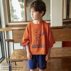 【新品】 【ピーナッツ75周年】×ブランシェス　7分袖Tシャツ スヌーピー 90のサムネイル