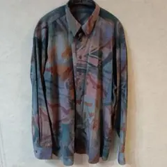 古着 多色抽象パターン 長袖シャツ