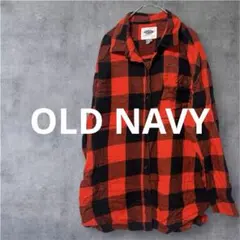 OLD NAVY オールドネイビー バッファローチェック ネルシャツ レッド Lのサムネイル