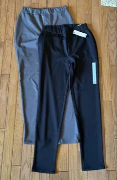 GU レギンスパンツ Lサイズ2枚セット ブラック　グレー