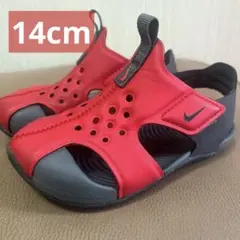 NIKE キッズサンダル レッド ブラック 子供靴 水陸両用 美品 14cm