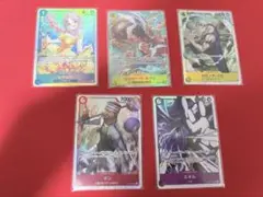 ワンピースカード ルフィ パラレル OP15-119 神の島の冒険　他SR4枚