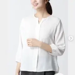 アウトシームブラウス【7分袖】 ホワイト M