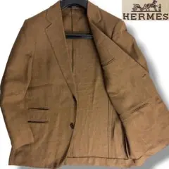 美品エルメス ベルベスト製リネンテーラードジャケット ブラウン50 HERMESのサムネイル