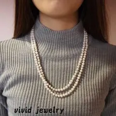 小粒淡水パール　ロングネックレス