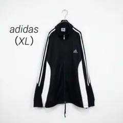 アディダス ヴィンテージトラックジャケット XL 00s 白黒 ロゴ 3本ラインのサムネイル