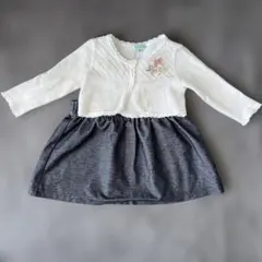 トッカ80サイズ　リボン付きニットカーディガン&組曲80サイズ　リボンワンピース