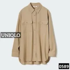 0589 UNIQLO UVカットシャツ（長袖） ベージュ