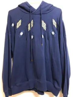 チャイハネgrn×Amina ネイティブ柄刺繍 ビッグシルエットフーディー