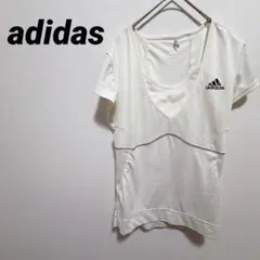 アディダス clima365 スポーツウェア Tシャツ 白 メッシュ 速乾