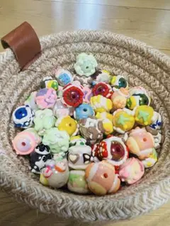 【30個】ペイントビーズ 手書きビーズ まとめ売り